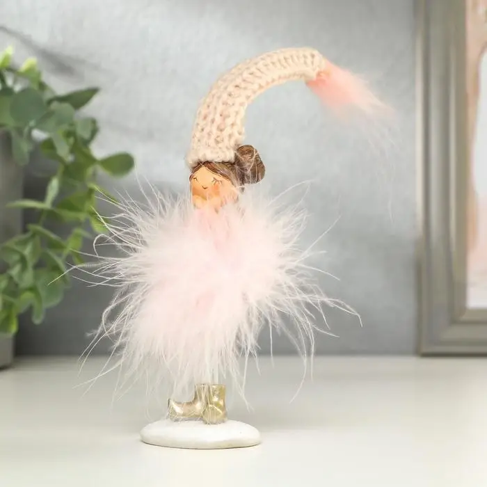 Фигурка полистоун &laquo;Ангелочек-малышка в розовой пуховой юбке&raquo;, 22&times;4&times;5 см, МИКС