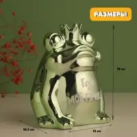 Копилка для денег &laquo;Зелёная лягушка: Где мой принц?&raquo;, керамика, 12&times;10.5&times;15 см