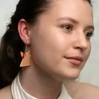 Серьги акриловые &laquo;Коты&raquo;, забавные, бежево-коричневые