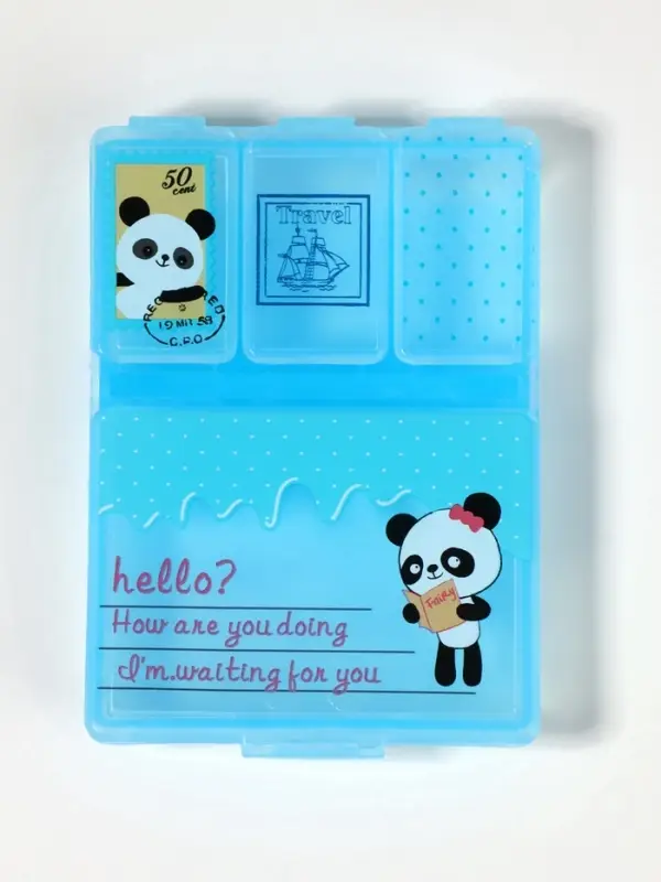 Таблетница, 9.2×6.5×1.6 см, 4 секции, МИКС Таблетница, 9.2×6.5×1.6 см, 4 секции, МИКС