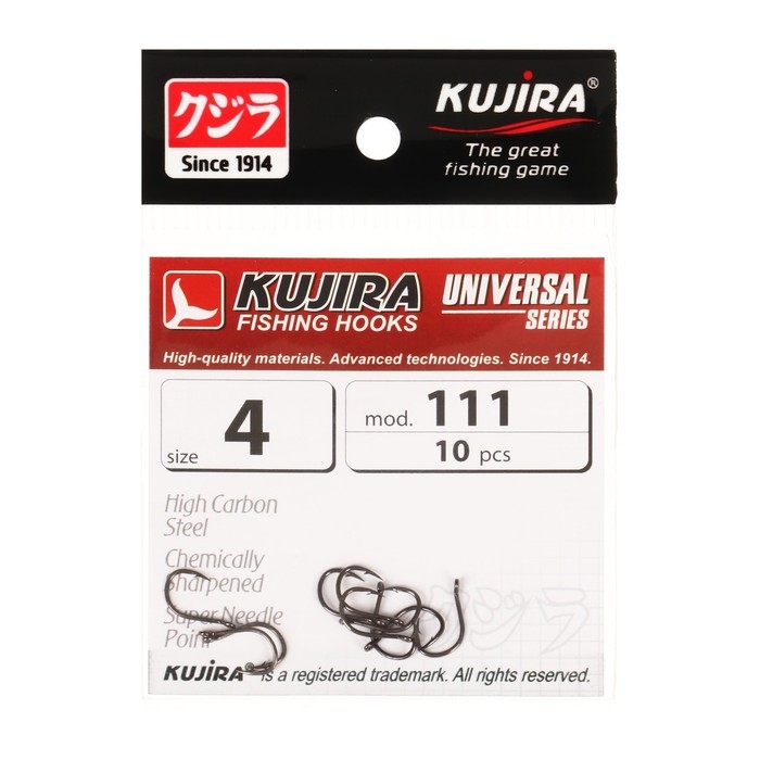 Крючки Kujira Universal 111, цвет BN, № 4, 10 шт. Крючки Kujira Universal 111, цвет BN, № 4, 10 шт.