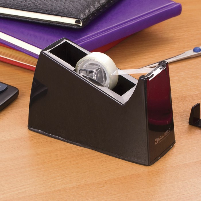 Диспенсер для клейкой ленты BRAUBERG настольный утяжелённый большой Диспенсер для клейкой ленты BRAUBERG настольный утяжелённый большой