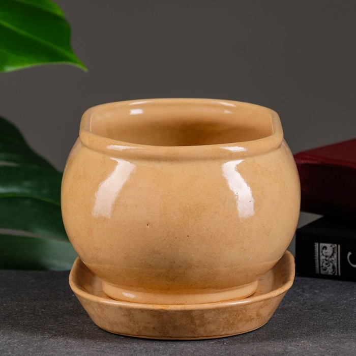 Горшок цветочный Танго№3 1,1л 15*10*10см бежевый Горшок цветочный Танго№3 1,1л 15*10*10см бежевый