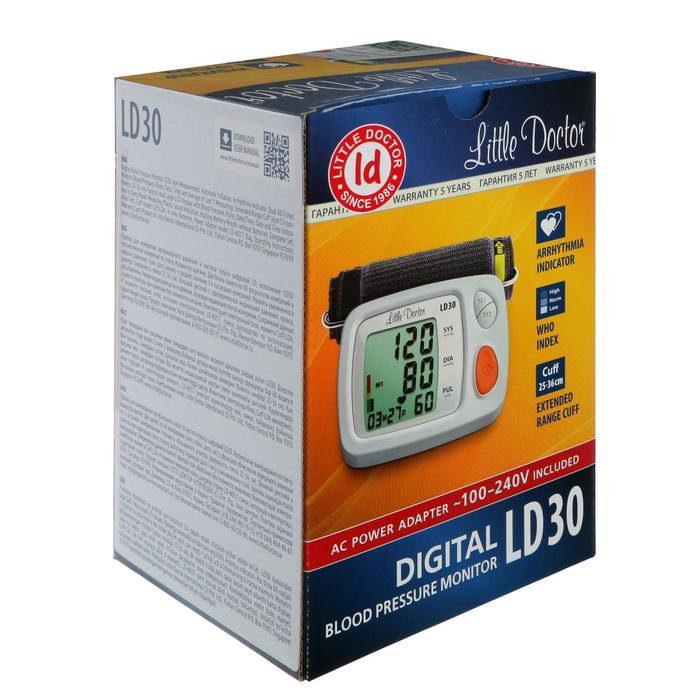 Тонометр Little Doctor LD-30, автоматический, манжета 25-36 см, 4хАА, с адаптером Тонометр Little Doctor LD-30, автоматический, манжета 25-36 см, 4хАА, с адаптером