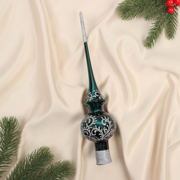 Верхушка Верхушка "Морозная вьюга", цв зелёный, h-28 см, в подарочной упаковке