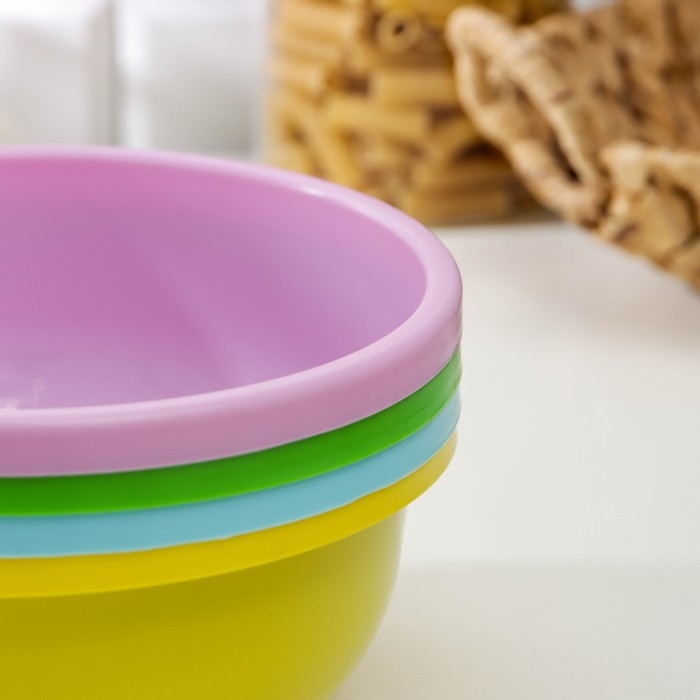 Миска пластиковая, 1.7 л, цвет МИКС Миска пластиковая, 1.7 л, цвет МИКС