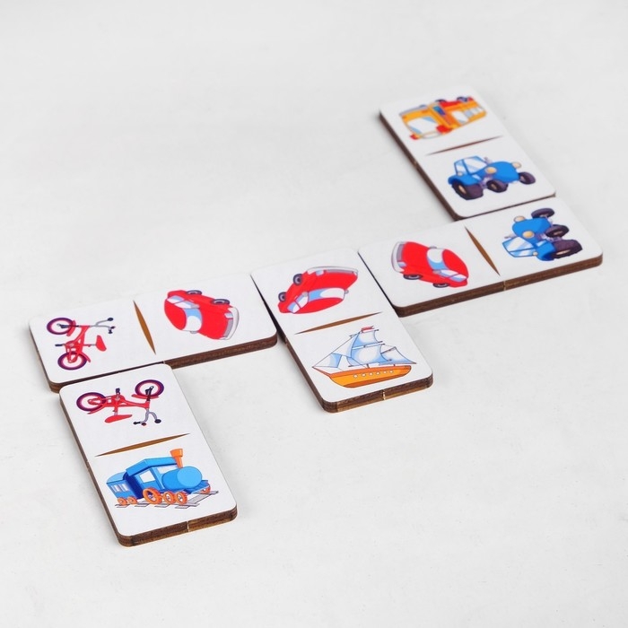 Домино &laquo;Транспорт&raquo;, 28 элементов, размер плашки: 3х6х0.4 см