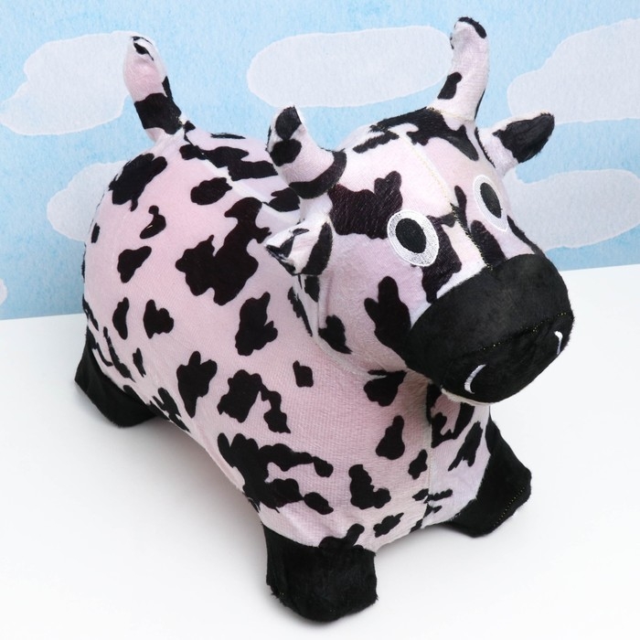 Игрушка - прыгун детская  Игрушка - прыгун детская "Коровка" резиновая надувная, 50х27см, в чехле, черно-белая