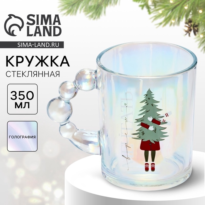 Новый год. Кружка стеклянная «Мечтать», 350 мл Новый год. Кружка стеклянная «Мечтать», 350 мл