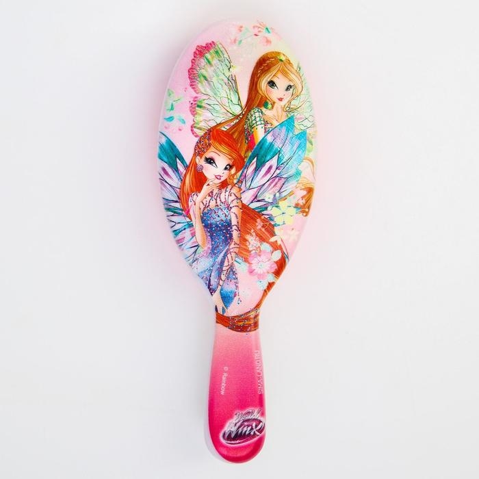 Расческа для волос массажная детская  Расческа для волос массажная детская "Блум и Флора", Винкс