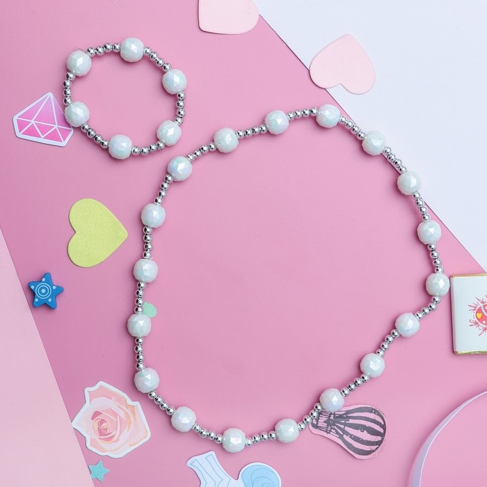 Набор детский «Выбражулька» 2 предмета: бусы, браслет, жемчужинки Набор детский «Выбражулька» 2 предмета: бусы, браслет, жемчужинки