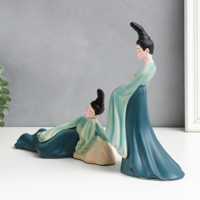 Сувенир полистоун  Сувенир полистоун "Китайские красавицы" набор 2 шт 13,5х25х10 26х16х9,5 см