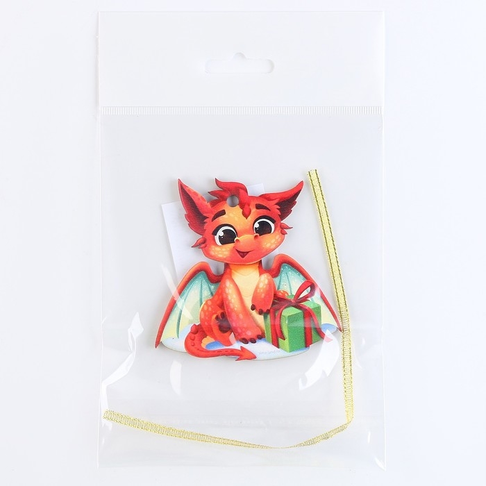 Ёлочная игрушка - подвеска деревянная &laquo;Новый год! Красный дракон&raquo;