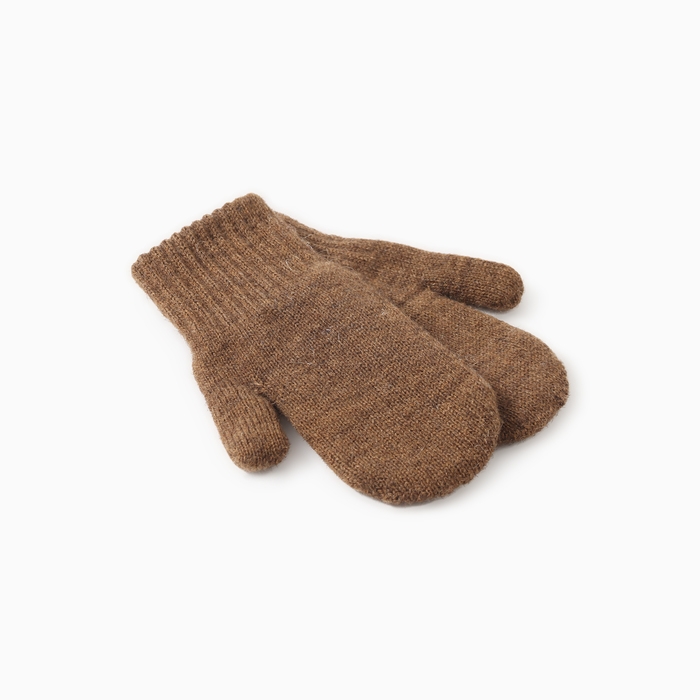 Варежки детские из монгольская шерсти, цвет коричневый, р-р 14 Варежки детские из монгольская шерсти, цвет коричневый, р-р 14