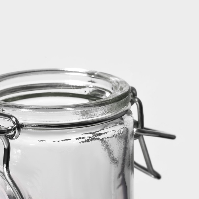 Банка стеклянная для хранения сыпучих продуктов Доляна &laquo;Галерея&raquo;, 100 мл, 6,5&times;10,6 см, с бугельным замком