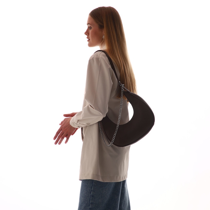 Сумка женская хобо на молнии TEXTURA, средний размер, цвет коричневый Сумка женская хобо на молнии TEXTURA, средний размер, цвет коричневый