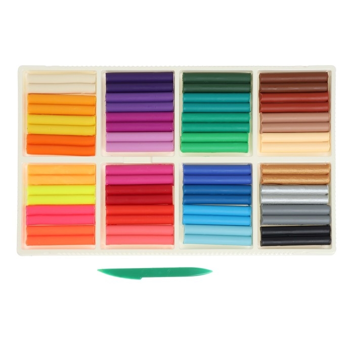 Пластилин мягкий (восковой), 32 цвета, 475 г,  Пластилин мягкий (восковой), 32 цвета, 475 г, "Фантазия", МИКС