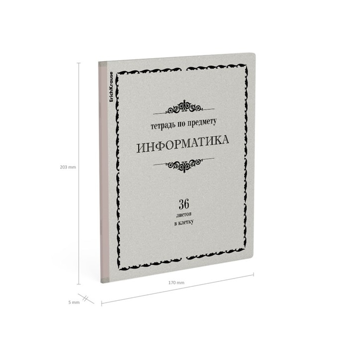 Тетрадь предметная ИНФОРМАТИКА, 36 листов в клетку, ErichKrause Тетрадь предметная ИНФОРМАТИКА, 36 листов в клетку, ErichKrause "Академкнига", обложка мелованный картон, блок офсет 100% белизна, инфо-блок