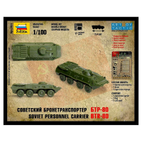 Сборная модель «Советский бронетранспортёр БТР-80» Звезда, 1/100, (7401)