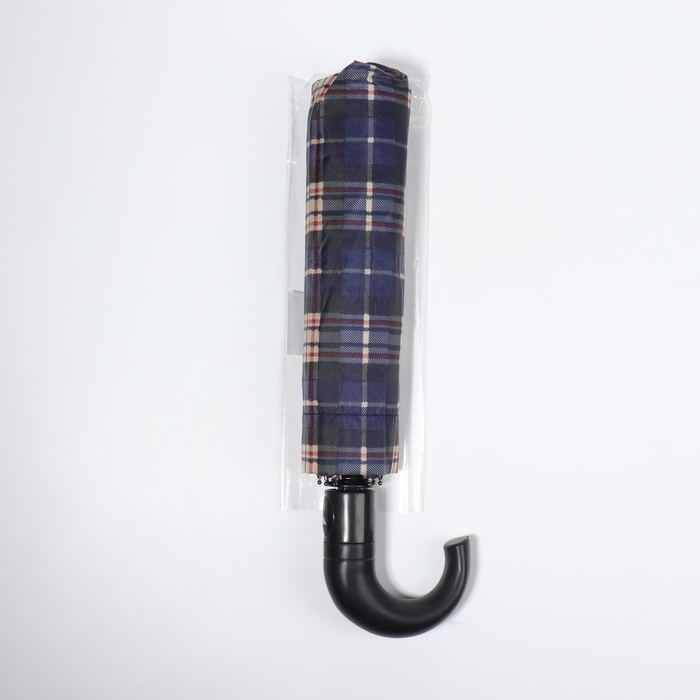 Зонт полуавтоматический «Крупная клетка», 3 сложения, 8 спиц, R = 48/55 см, D = 110 см, цвет МИКС Зонт полуавтоматический «Крупная клетка», 3 сложения, 8 спиц, R = 48/55 см, D = 110 см, цвет МИКС