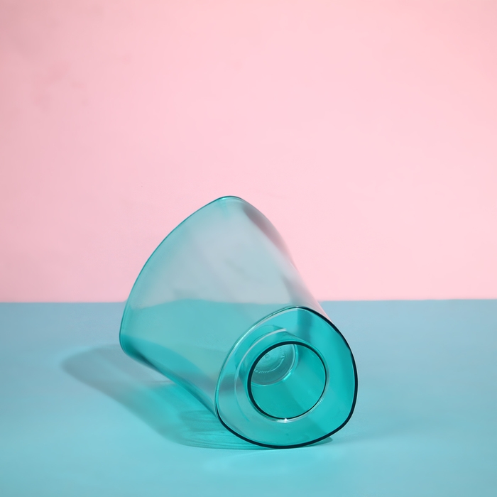 Горшок для орхидей, 1,3 л, 13,6 &times; 14,1 &times; 20 см, пластик, прозрачно-бирюзовый