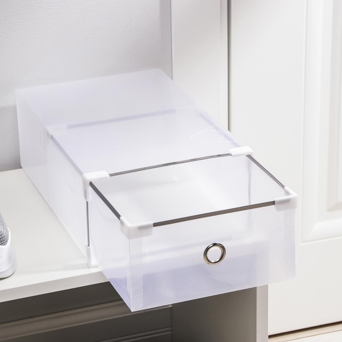 Короб для хранения выдвижной Доляна, 31×20×11 см, цвет белый