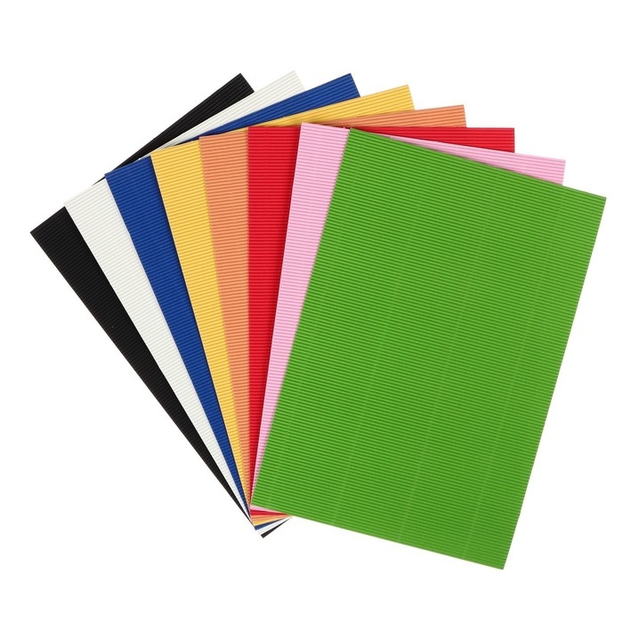 Набор бумаги гофрированной А4, 8 листов, 8 цветов, плотность 160 г/м2 Набор бумаги гофрированной А4, 8 листов, 8 цветов, плотность 160 г/м2