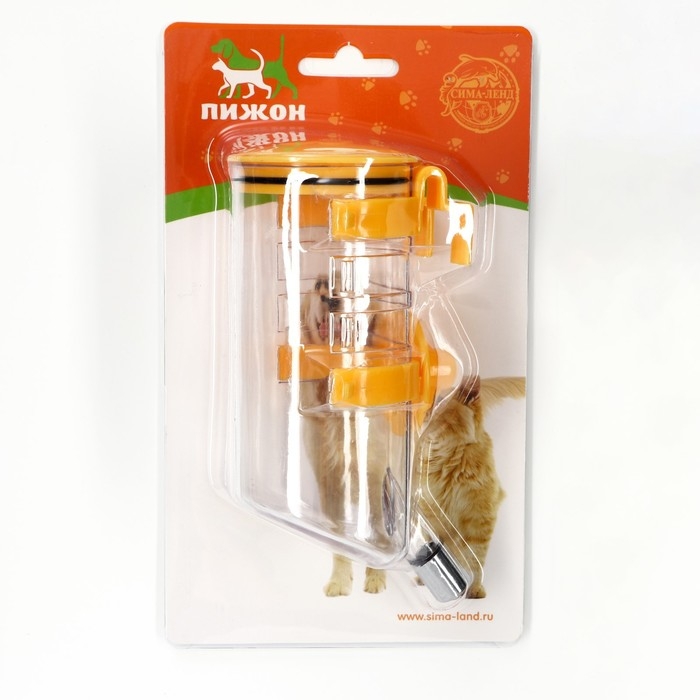 Поилка внешняя для клетки, 500 мл, жёлтая Поилка внешняя для клетки, 500 мл, жёлтая