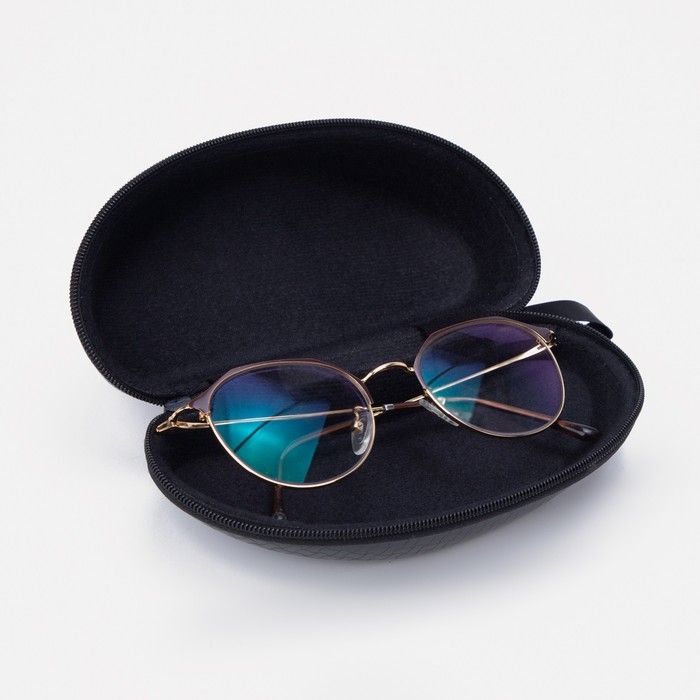 Футляр для очков на молнии, длина 16 см, цвет чёрный Футляр для очков на молнии, длина 16 см, цвет чёрный