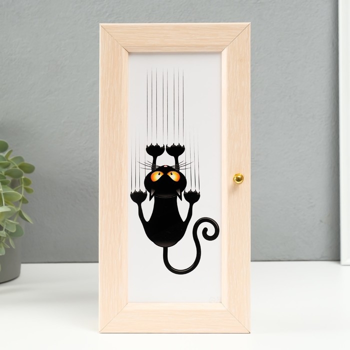 Ключница Ключница "Кот" 14х29 см молочный дуб