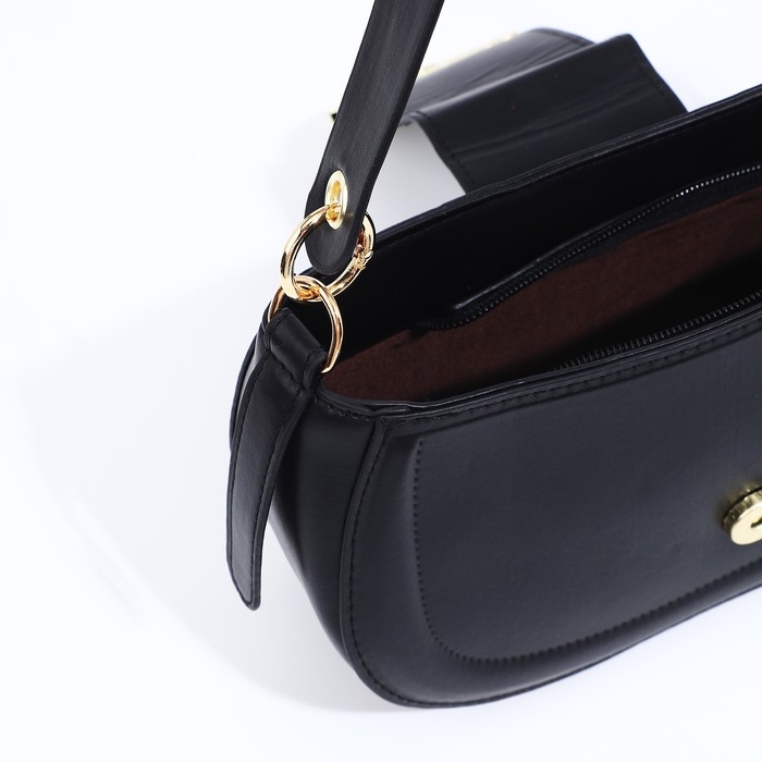 Сумка-багет на молнии, цвет чёрный Сумка-багет на молнии, цвет чёрный