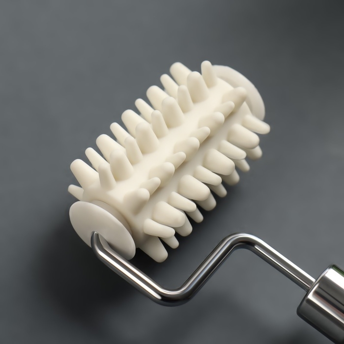 Массажёр для лица и зоны декольте, с шипами, 15,5 × 4,6 см, цвет бежевый Массажёр для лица и зоны декольте, с шипами, 15,5 × 4,6 см, цвет бежевый