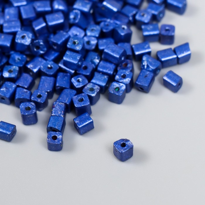 Бисер кубический стекло 4х4 мм  Бисер кубический стекло 4х4 мм "Металлик. Ярко-синий" набор 20 гр