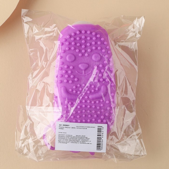 Мочалка «Мишка»", МИКС, 12 Х 6,5 Х 5,5 см