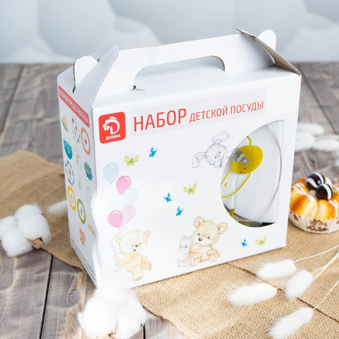 Набор детской посуды Доляна «Лесные забавы», 3 предмета: миска 450 мл, тарелка d=20 см, кружка 200 мл Набор детской посуды Доляна «Лесные забавы», 3 предмета: миска 450 мл, тарелка d=20 см, кружка 200 мл