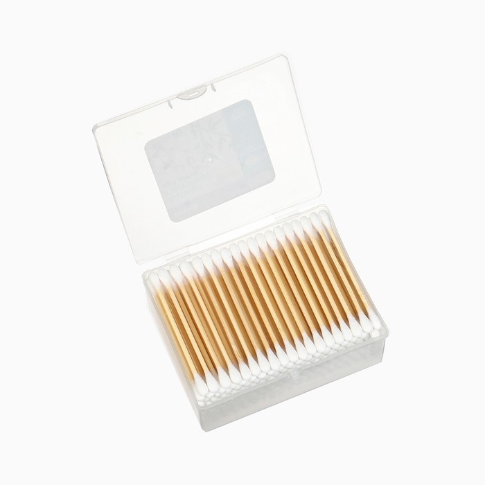 Ватные палочки для детей Крошка Я, коробка 200 шт., наконечник - классика, хлопок/бамбук Ватные палочки для детей Крошка Я, коробка 200 шт., наконечник - классика, хлопок/бамбук