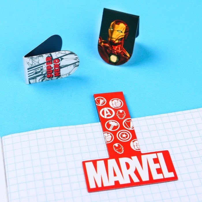 Открытка с магнитными закладками Открытка с магнитными закладками "Настоящему герою", MARVEL, 3 шт.