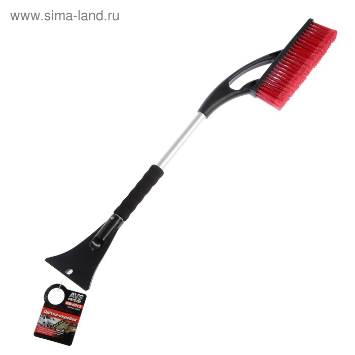 Щетка сметка, со скребком, мягкая ручка, распушенная щетина, AVS WB-6312, 73 cм Щетка сметка, со скребком, мягкая ручка, распушенная щетина, AVS WB-6312, 73 cм