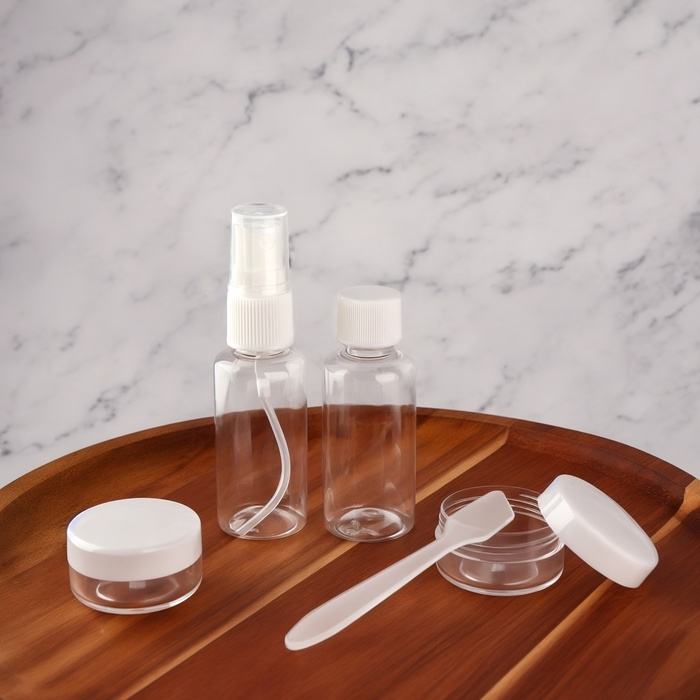 Набор для хранения, в чехле, 5 предметов, цвет белый/прозрачный Набор для хранения, в чехле, 5 предметов, цвет белый/прозрачный