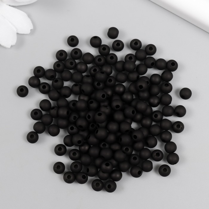 Набор матовых бусин Набор матовых бусин "Астра" 6 мм, 20 гр, чёрный