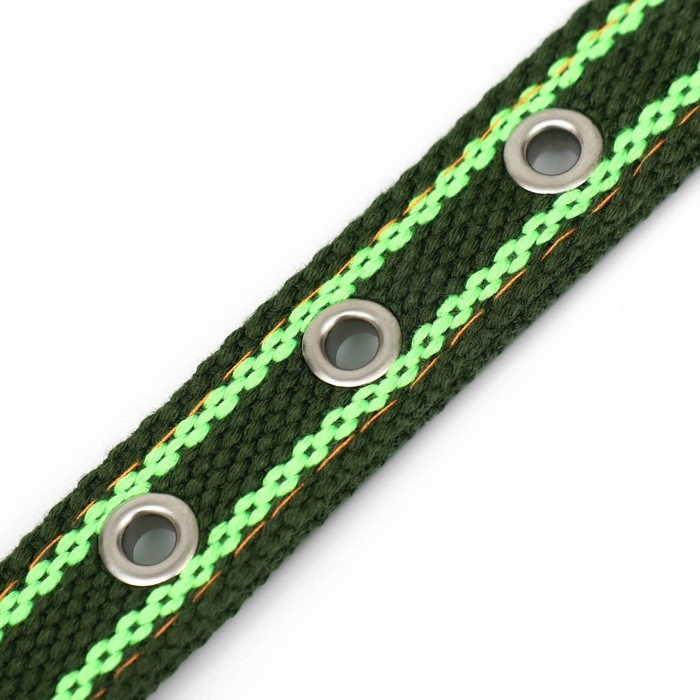 Ошейник брезентовый безразмерный двухслойный, 52 х 2 см, хаки/салатовый Ошейник брезентовый безразмерный двухслойный, 52 х 2 см, хаки/салатовый