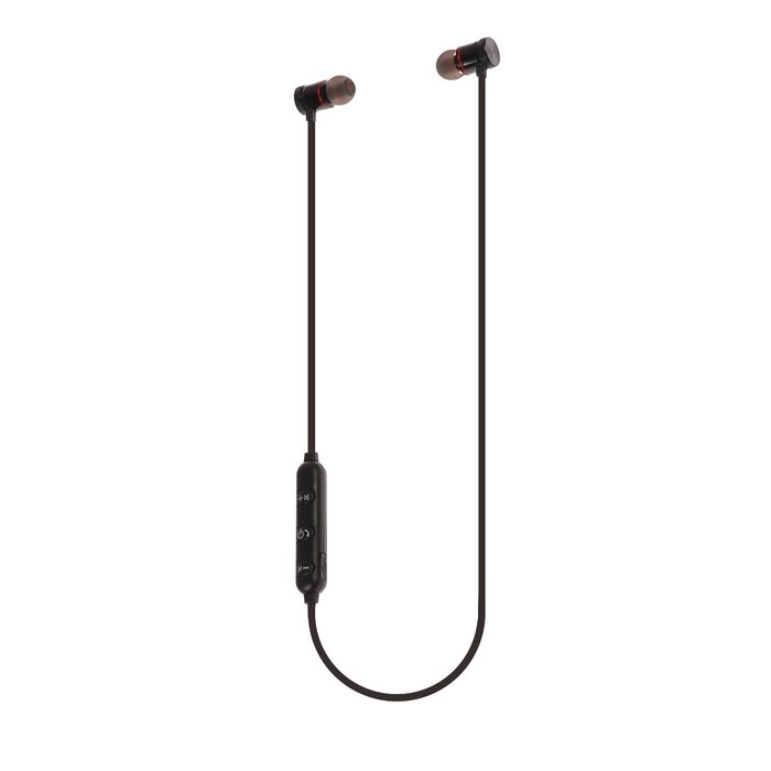 Наушники беспроводные Luazon VBT 1.6, вакуумные, 90 мАч, на магнитах, корпус металл, чёрные Наушники беспроводные Luazon VBT 1.6, вакуумные, 90 мАч, на магнитах, корпус металл, чёрные