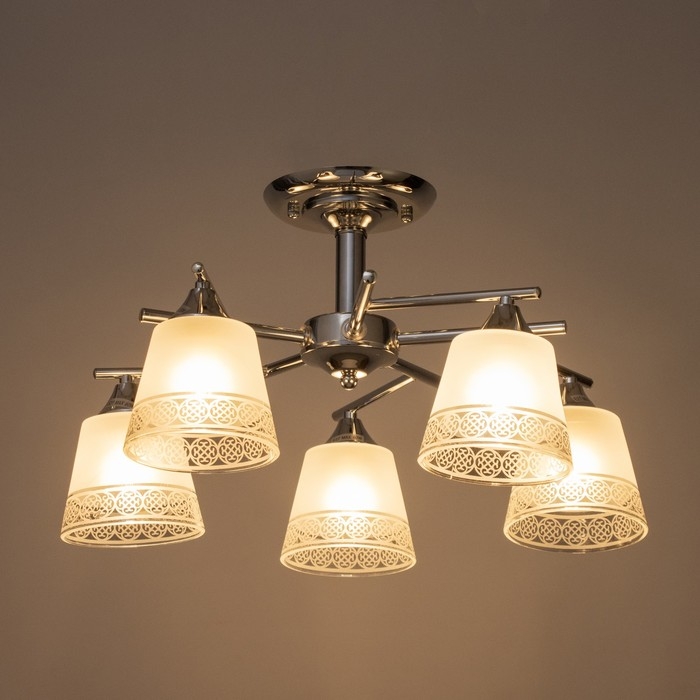 Светильник потолочный Ангела 52х52х27 , 5х60Вт Е27, Хром Светильник потолочный Ангела 52х52х27 , 5х60Вт Е27, Хром