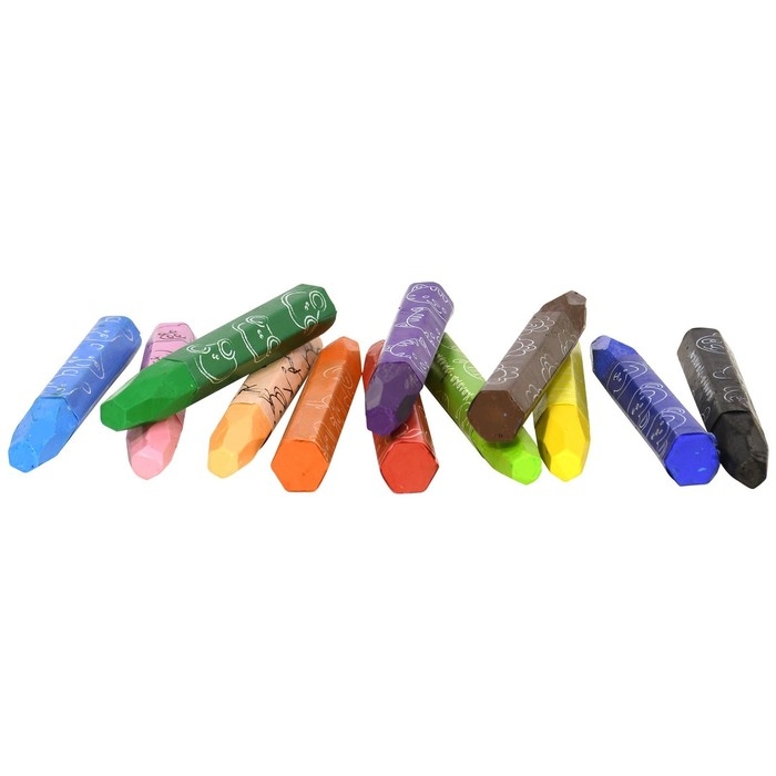 Пастель масляная 12 цветов  Пастель масляная 12 цветов "Каляка-Маляка", утолщенная, 11 мм, шестигранная