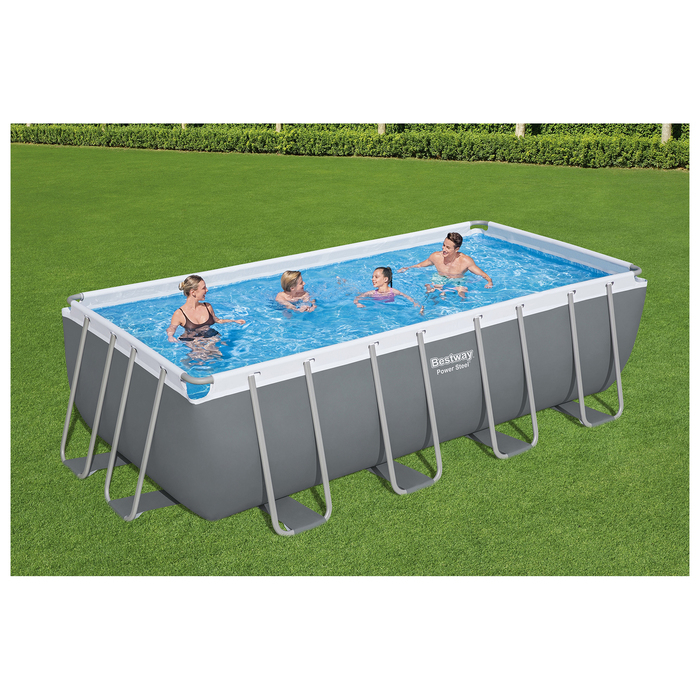 Бассейн каркасный Power Steel, 488 х 244 х 122 см, фильтр-насос, лестница, тент, 56670 Bestway Бассейн каркасный Power Steel, 488 х 244 х 122 см, фильтр-насос, лестница, тент, 56670 Bestway