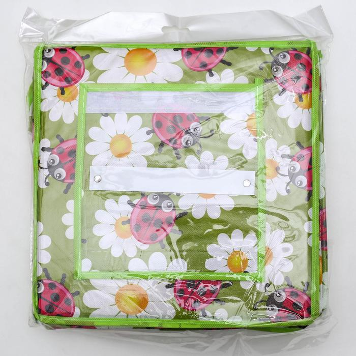 Органайзер подвесной Доляна «Божьи коровки», 4 отделения, 30×30×80 см, цвет зелёный Органайзер подвесной Доляна «Божьи коровки», 4 отделения, 30×30×80 см, цвет зелёный