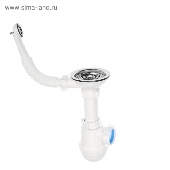 Сифон для мойки  Сифон для мойки "АНИ Пласт" Грот A0142S, 3 1/2"х40 мм, нерж решетка d=115мм, круглый перелив