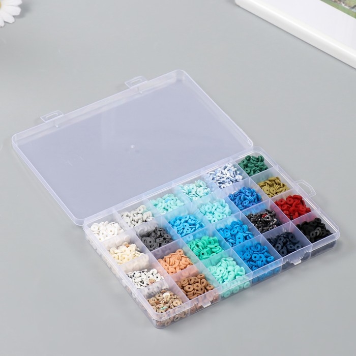 Декор для творчества пластик Декор для творчества пластик "Палитра синего и голубого" d=0,6 см н-р 24 цвета 18,5х13х2 см