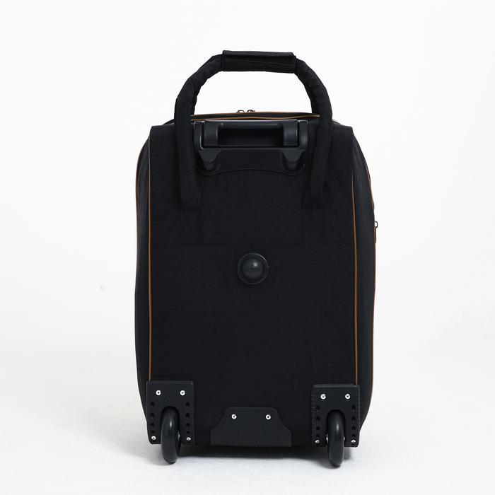 Чемодан малый 37 л (S) с сумкой, отдел на молнии, с расширением, цвет чёрный