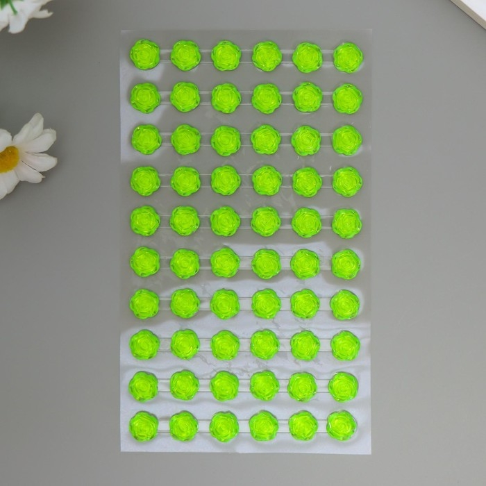 Наклейка стразы пластик Наклейка стразы пластик "Цветочки" МИКС 30х10 см